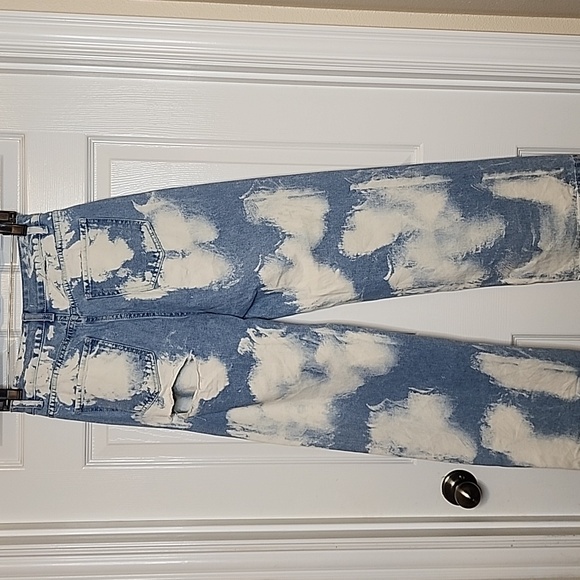 Red Berry Acid Wash High Waist  Cloud Denim Jeans - Picture 5 of 13